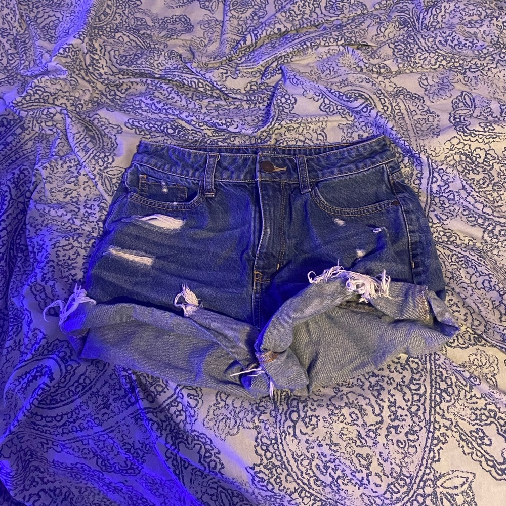 ripped jean shorts